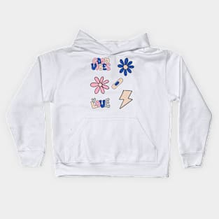 Retro Flower Power Funky Good Vibes and Love Kids Hoodie